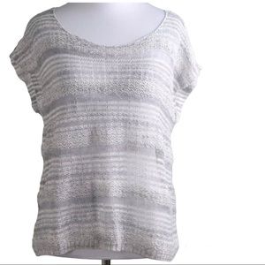 EILEEN FISHER Loose Semi Sheer Thin Textured Knit Pullover Top Size XS